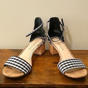 Rampage sandals with Black and White Gingham Pattern Size 8.5